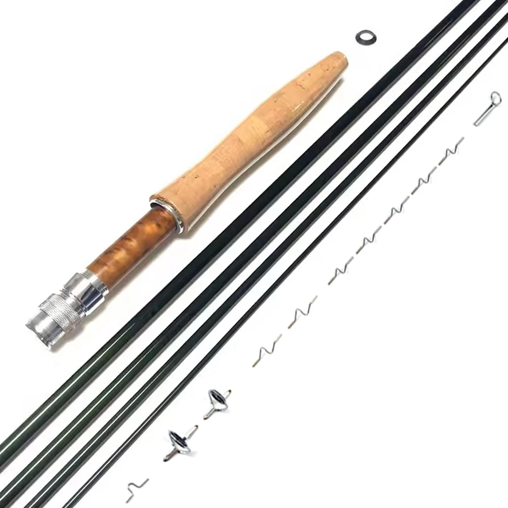 NooNRoo IM8 DIY Fly Fishing Rod Kit 9ft  Cambo Kit Very Good FasAction Fly Blank A Grade Cork Grip Combo 3wt 4wt 5wt 6wt