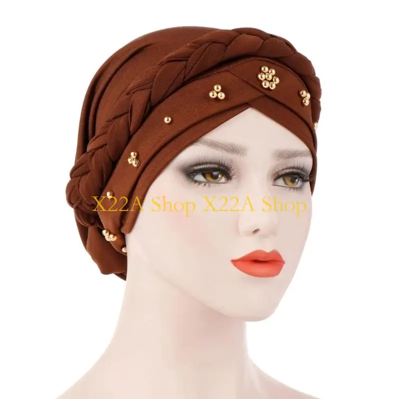 Unique Adjustable Beaded Stretchy Head Cover For Outdoor Activity Gym Workouts Lightweight Polyester Fabric Headwear
