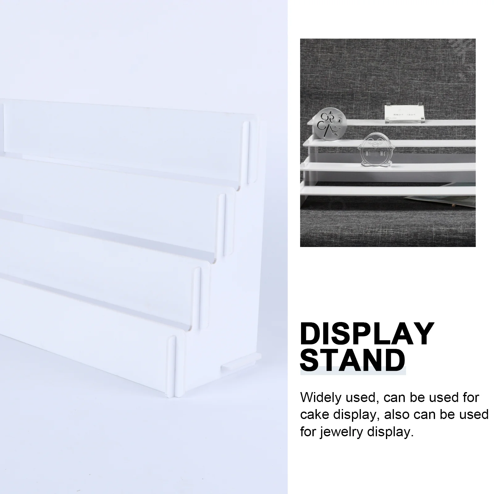 

1Pcs Acrylic Display Rack Trapezoidal Multilayer Organizer Storage Rack Compact Home Dormitory Display Stand Showing Stand