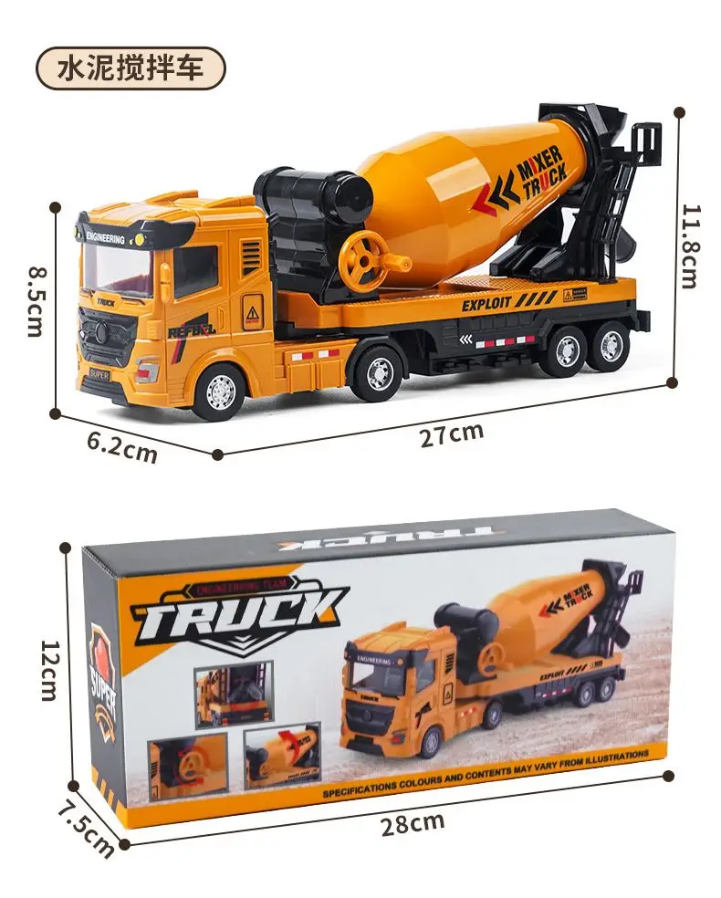 Camion da costruzione Miscelatore Camion Rimorchio Gru Bambini Modello inerziale Escavatore Giocattolo Ragazzo Giocattolo Regalo