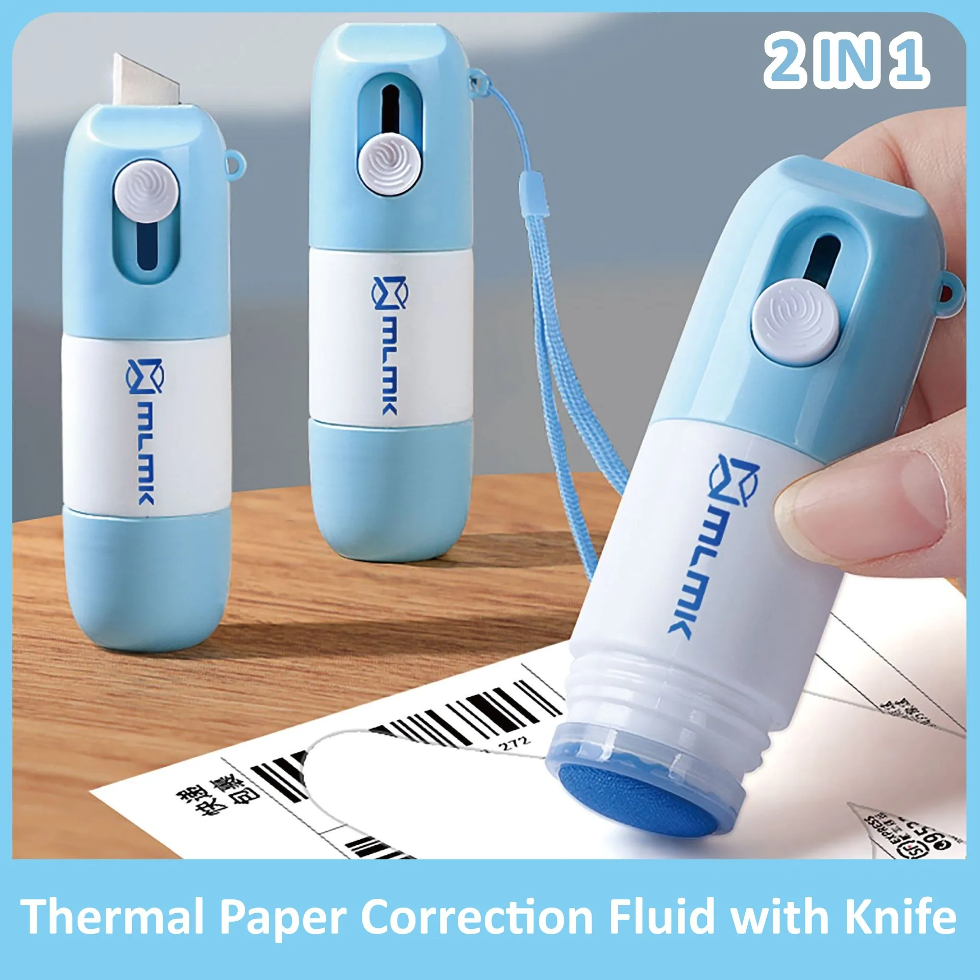 Thermal Paper Corrction Fluid With Knife Parcel Box Opener Data Identity Protection Fluid Thermal Paper Eraser Privacy Protector