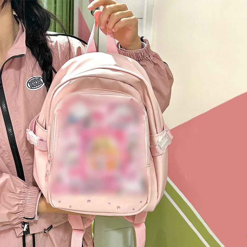 Mini Backpack Women New 2024 Kawaii Itabag Girls With Badges Display Plate Backpack Women Transparent Ita Bag JK Lolita Bag Girl