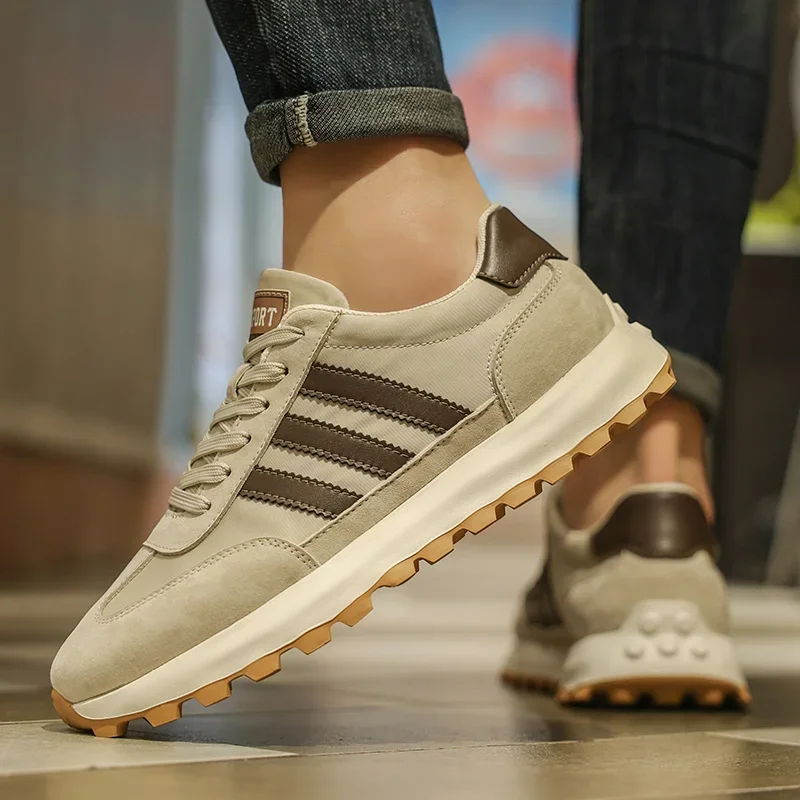 

Лето 2025 г., легкая высококачественная двухцветная дышащая повседневная универсальная мужская обувь с пенопластовой подошвой, 39–44, дышащая, удобная