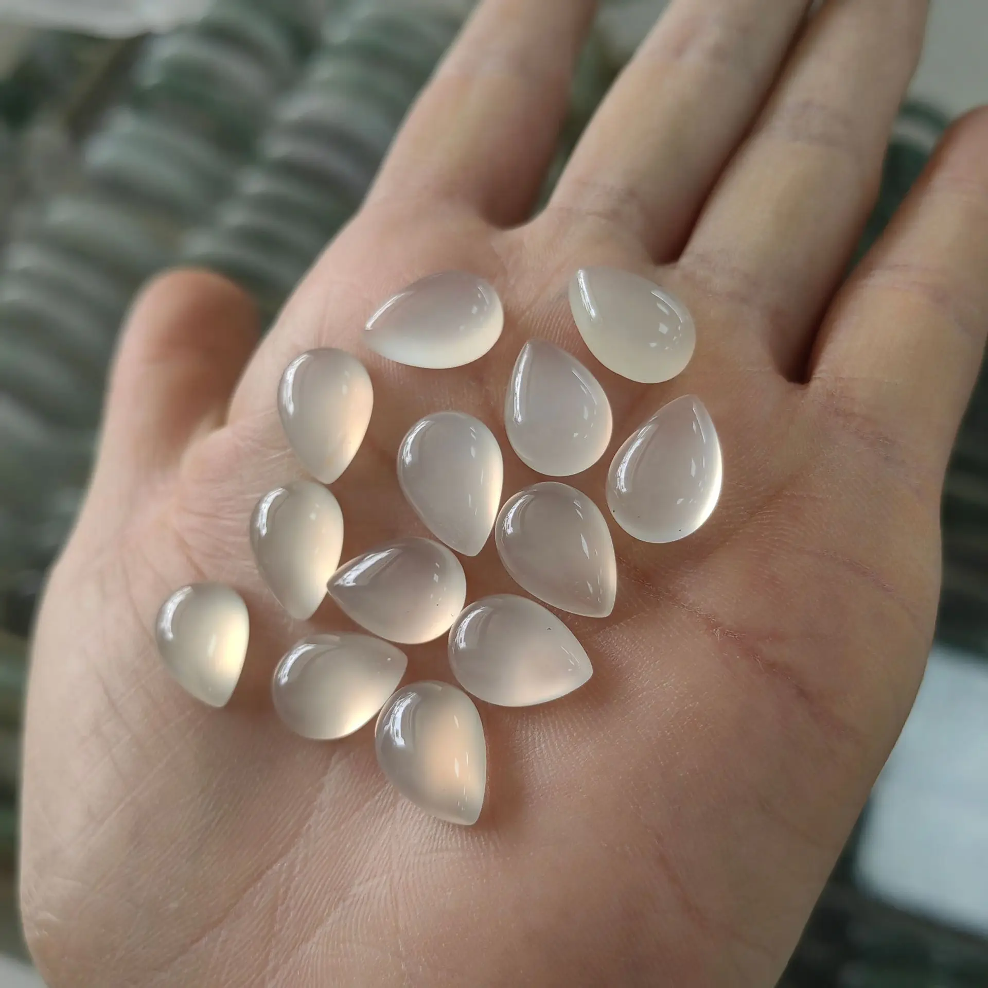 حبة إليان العقيق الرمادي الطبيعي ، أحجار كريمة قطرة الكمثرى ، وجه خاتم مجوهرات ، جوهرة حقيقية للبيع ، 6 × 8 ، 13 × 18 ، 10: 50 لكل عبوة #2