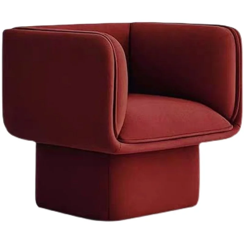 Creative villa model room, living room, single sofa chair, simple modern modern design, exhibition, three blue sofa