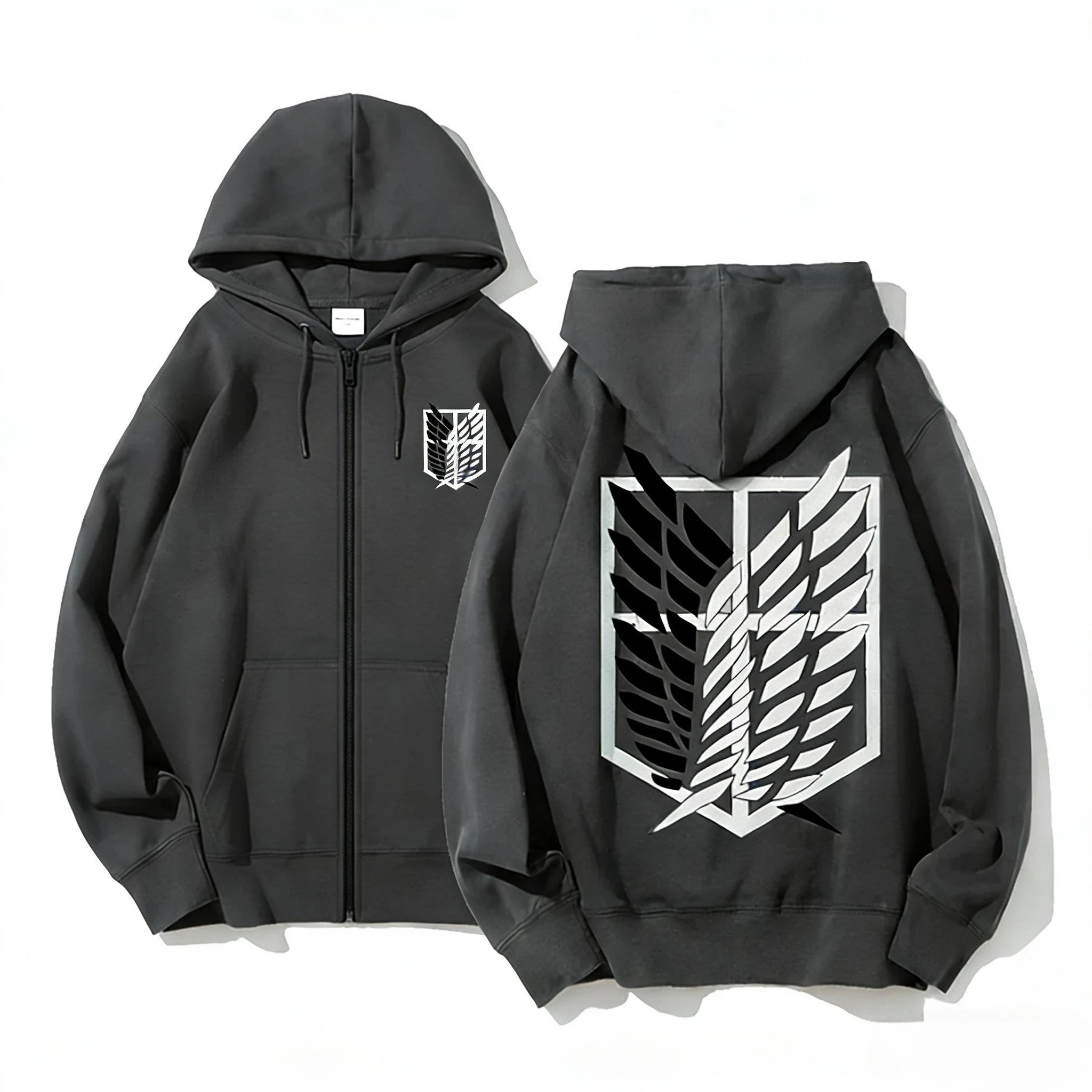 Attack on Titan Anime Hoodie Reißverschluss-Sweatshirt Herren Damen 2026 Neuer Lässiger Herbst-Winter Streetwear Cosplay Jacke Pullover Hoodie – Detail 5