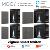 MOES EU/US Tuya ZigBee Smart Light Switch Wall Scene Switch 2in1 Neutral Wire Required APP Remote Control For Alexa Google Home