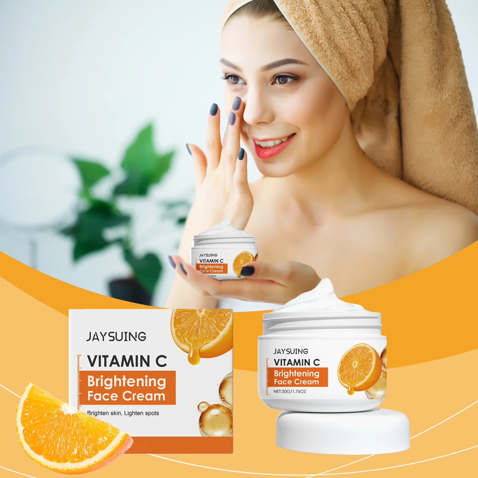 

Vitamin C Cream Moisturizing Hydrating Brightening Dark Skin Tone Fruit Fragrance Anti-Aging Cream Nourishing and Firming