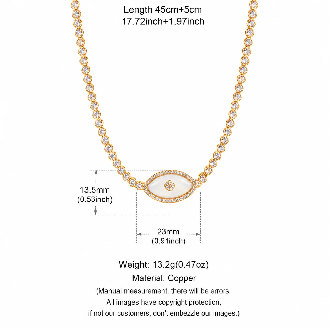 Gothic Trendige 18K Vergoldete Anlaufbeständige Böses Auge Zirkonia-Anhänger-Halskette für Frauen Einzigartiger Hals-Schmuck Geschenk – Detail 5