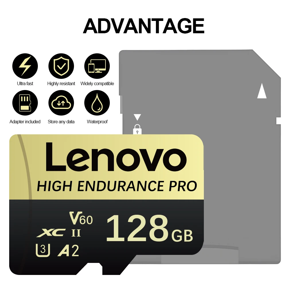 Original Lenovo Micro TF SD Card 2TB High Speed U3 Memory Card Class10 V60 TF Card 1TB 512GB For Phone/Drone/PC