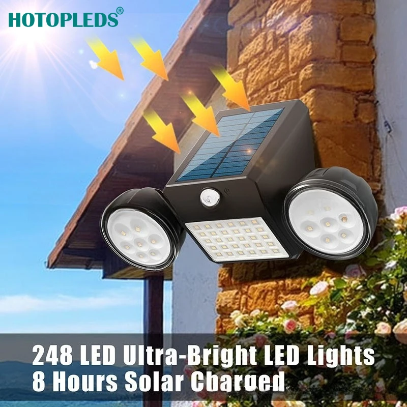 

Solar Lighting 44LED Induction Three-head Wall Light Rotatable Super Bright Outdoor Waterproof Road Garden Light