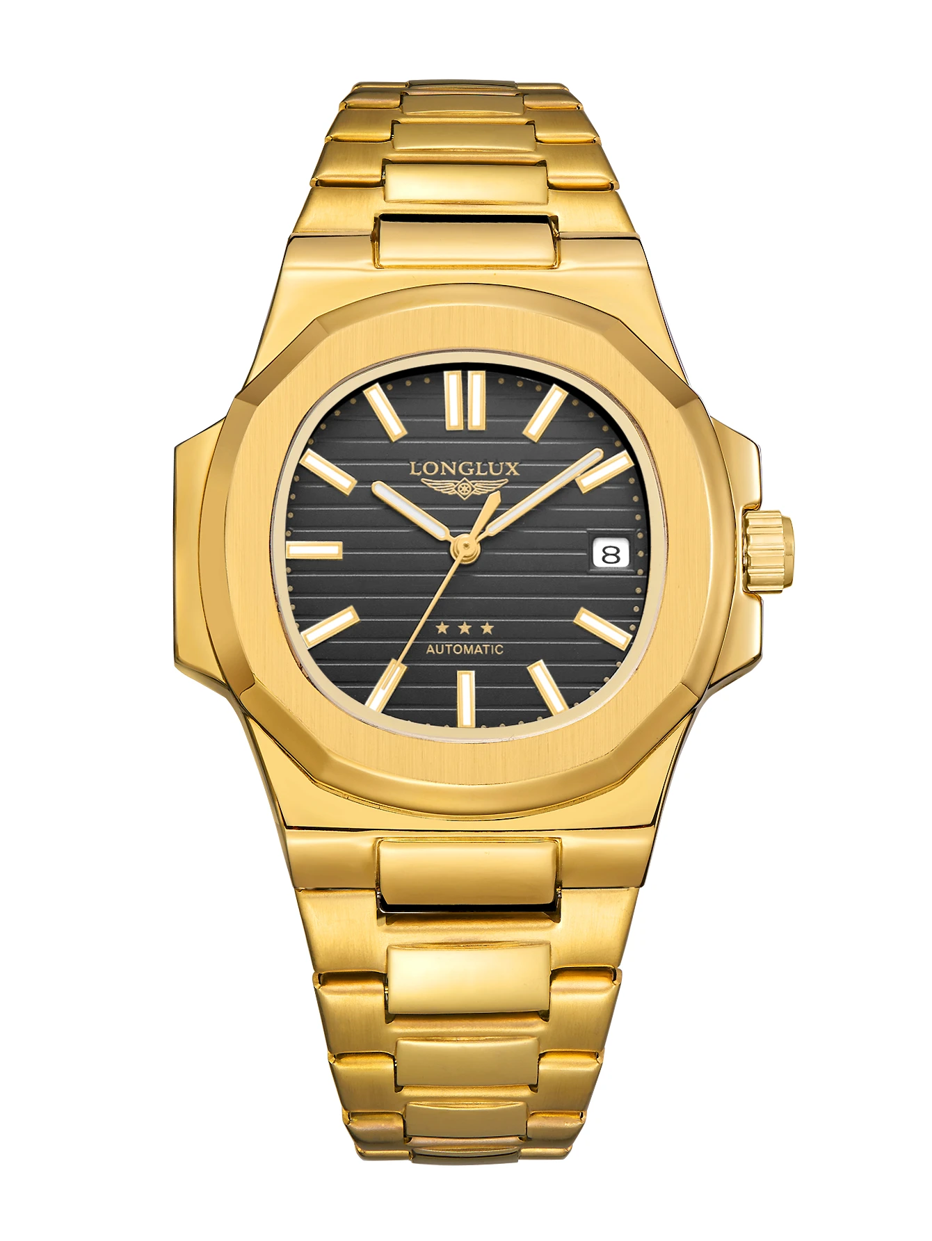 Heren automatisch horloge zakelijke datum mechanische horloges waterdicht roestvrij staal lichtgevend luxe herenhorloge vriendje cadeau