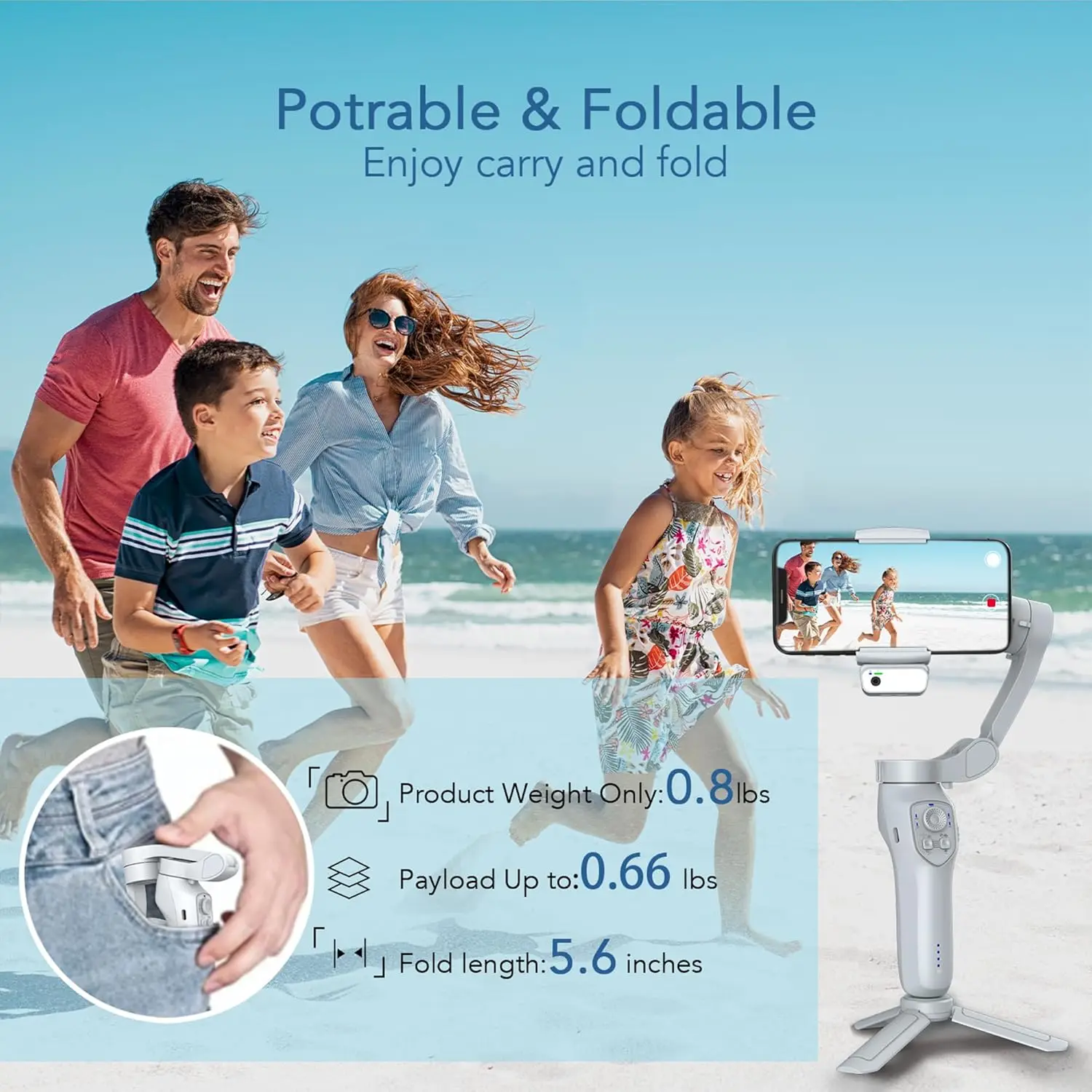 3-осевой портативный подвес для телефона для катушек, видео на YouTube с магнитным AI-активным трекером, стабилизатор подвеса для смартфонов