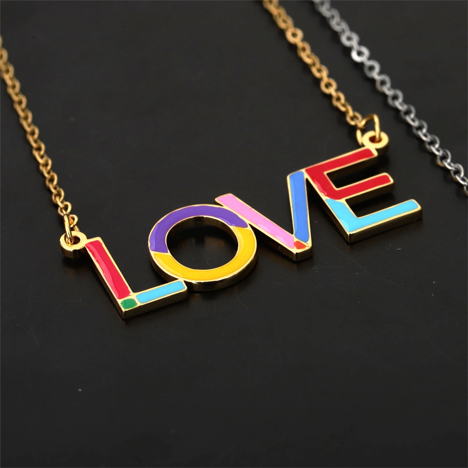 Personalized Enamel Name Necklace Customized Color Pendant Stainless Steel Accessories High-End Jewelry Women's Gifts For Her