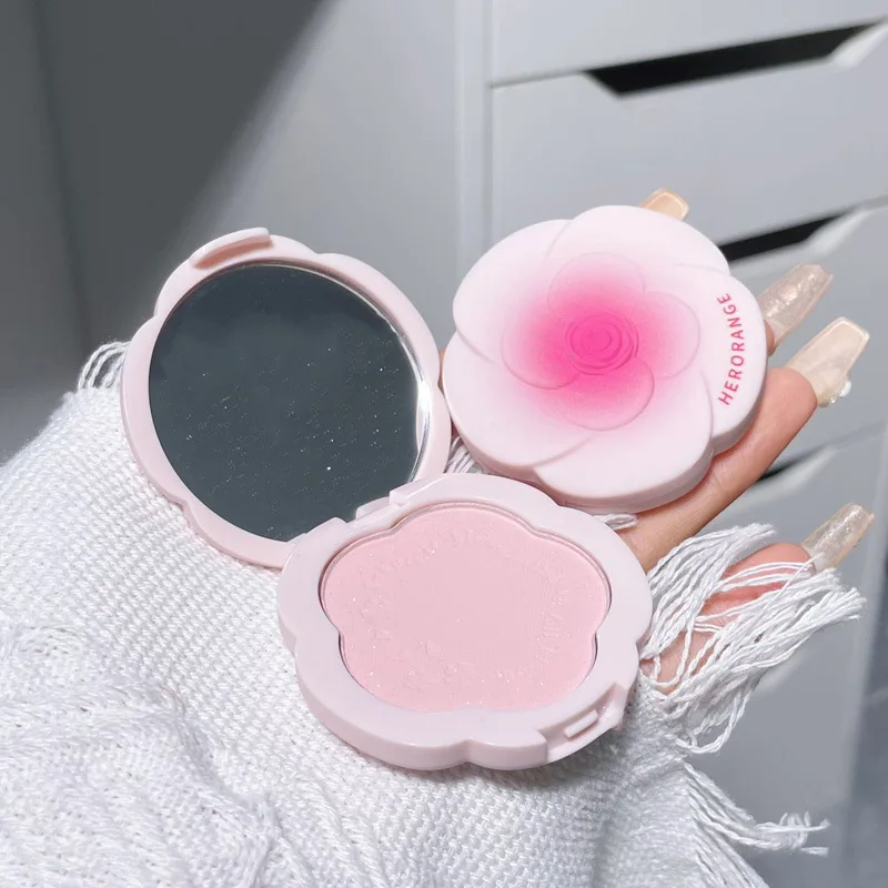 Monochrome Flower Blusher Shimmer Powder Natural Cheek Tint Brighten Waterproof Matte Face Blush Contouring Eyeshadow Cosmetics