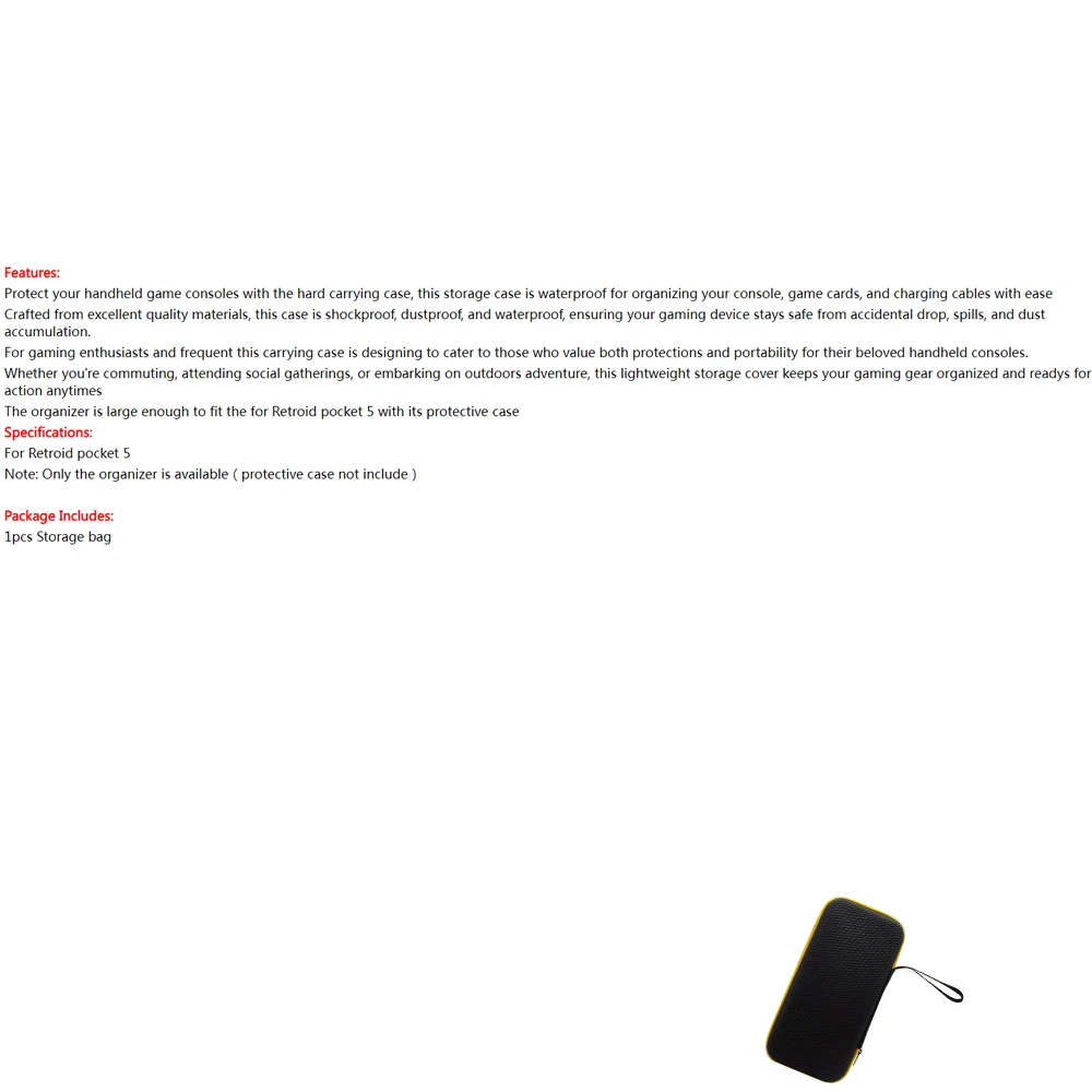 

Hard EVA Carrying Case for Retroid Pocket 5, Retro Handheld Game Console Case, Portable Game Console Storage Bag