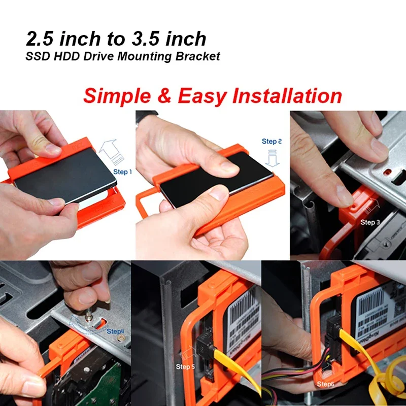 【Fast Delivery】2.5 to 3.5 SSD HDD Notebook Hard Drive HDD Mounting Dock Tray Bracket Adapter Hard Disk Case For PC Desktop