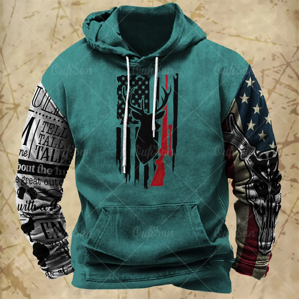 2023 Winter Men\'s 3D Printed Hoodie Street Apparel Retro Sports Hoodie High Quality