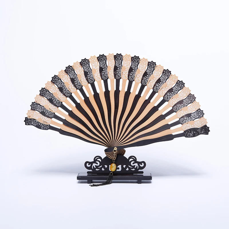 

Hand-carved craft folding fan Japanese-style room decoration ornaments fan presents guests portable fan wedding gift for guests