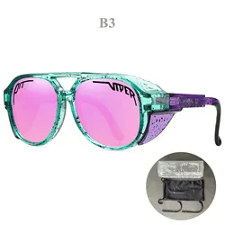 Adult Retro PIT VIPER Sunglasses Men Women Vintage Eyewear Steam Punk Sun Glasses UV400 Eyeglasses Steampunk Goggles With Box