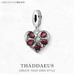 Vintage Heart Pendants Charm For Jewelry Making Red Color Romantic Love 925 Sterling Silver Gift For Women