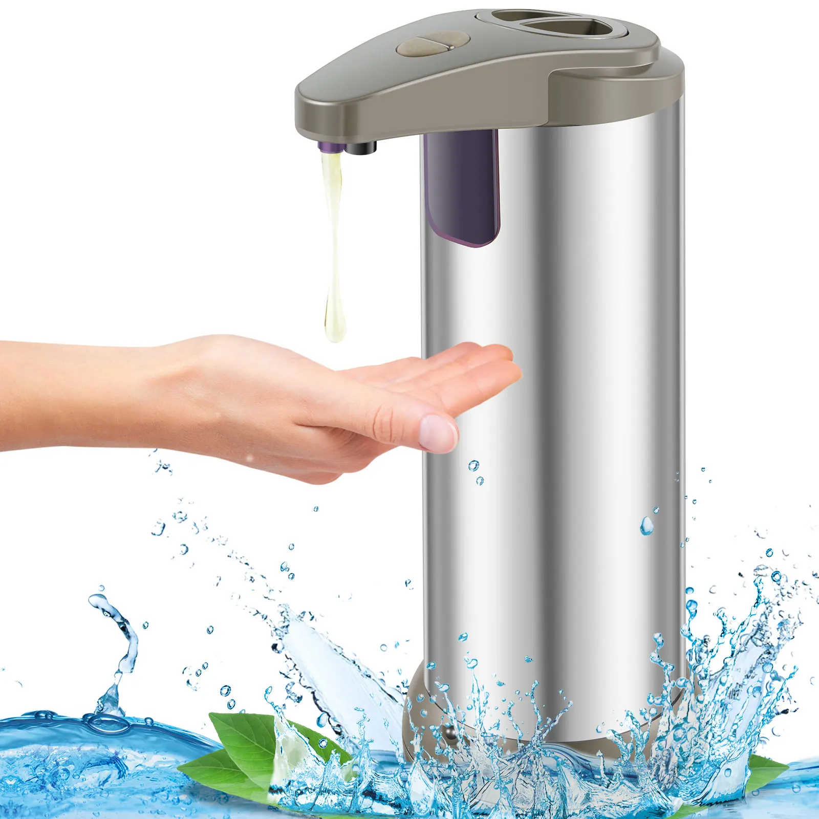 Automatic Soap Dispenser Stainless Steel Sensor Soap Dispenser Touchless Soap Foam Dispenser Battery Powered Electric