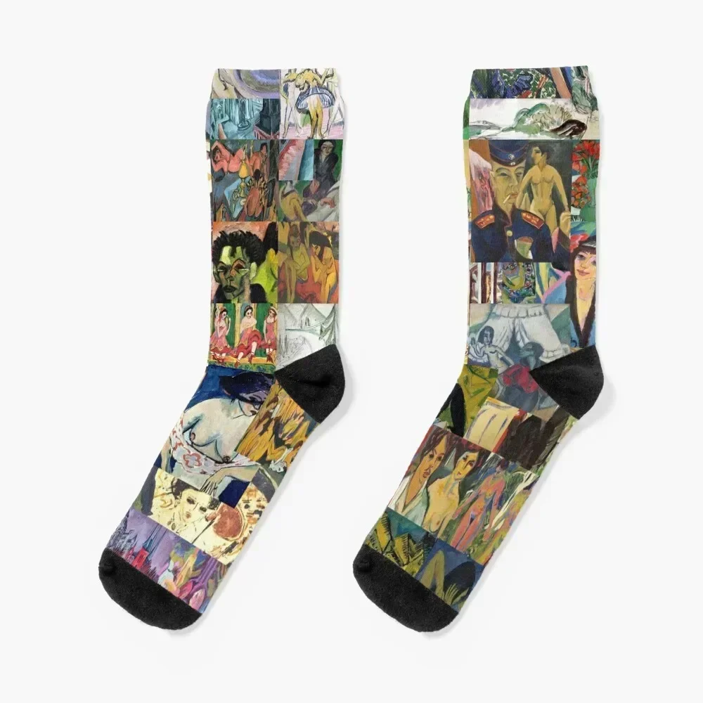 

Ernst Kirchner Socks kids happy kawaii warm winter Socks Ladies Men's warm winter snow cartoon Socks Women's Men's