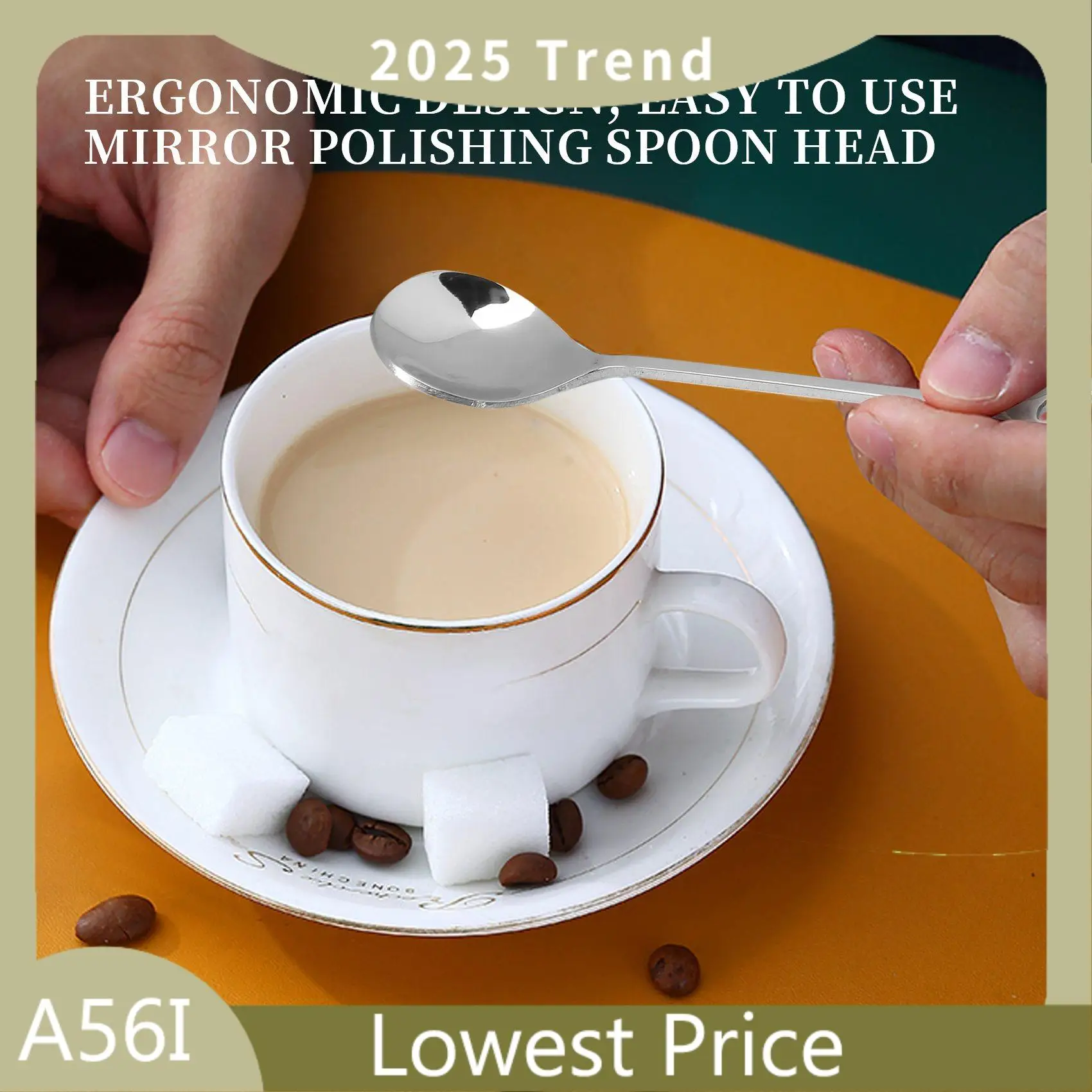 

ABDD 6 Pack Cute Teaspoons Stainless Steel Musical Notation Shaped Coffee Spoons Dessert Cake Ice Cream Sugar Spoon