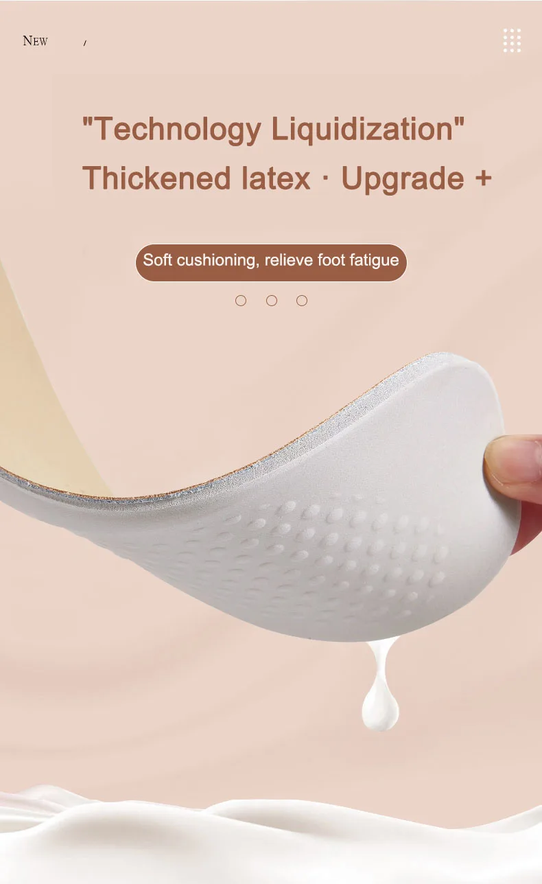 Latex Insole for Feet Leather Shoe Sole Inserts Soft Cowhide Sports Shock Absorbing Plantar Fasciitis Template Insoles for Shoes