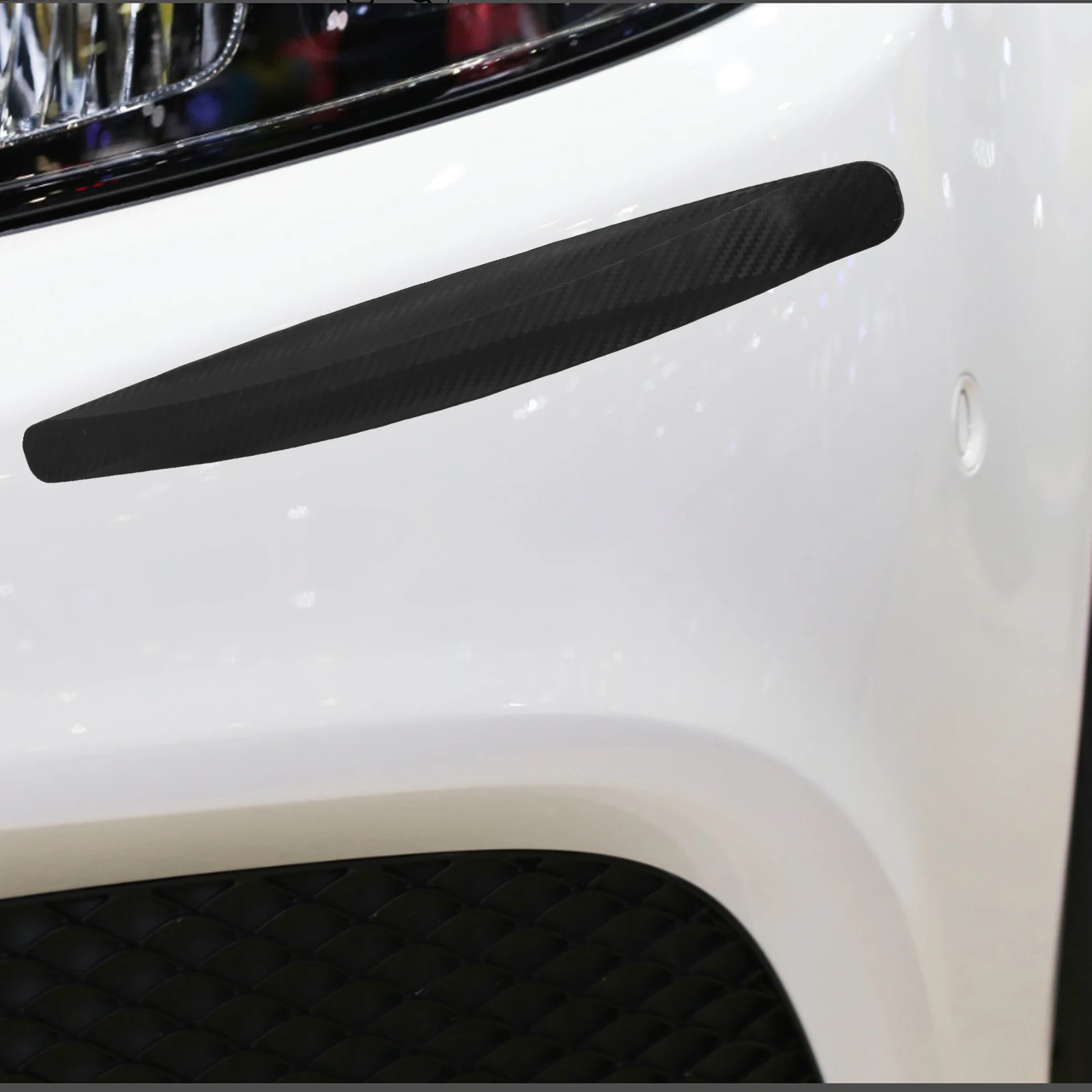 

2pcs Bumper Protector Strips Pvc Scratch Resistant Anti Collision Adhesive Sticker Front Rear Car Guard Trim Decor