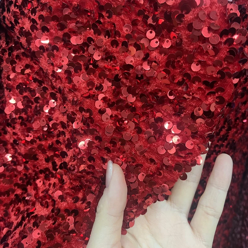 ผ้ากำมะหยี่ปักเลื่อมหรูหราสำหรับชุดราตรี ฉากหลัง การเต้นรำ ชุดแต่งกาย ตกแต่ง งาน DIY วัสดุสำหรับงานเย็บปักถักร้อย