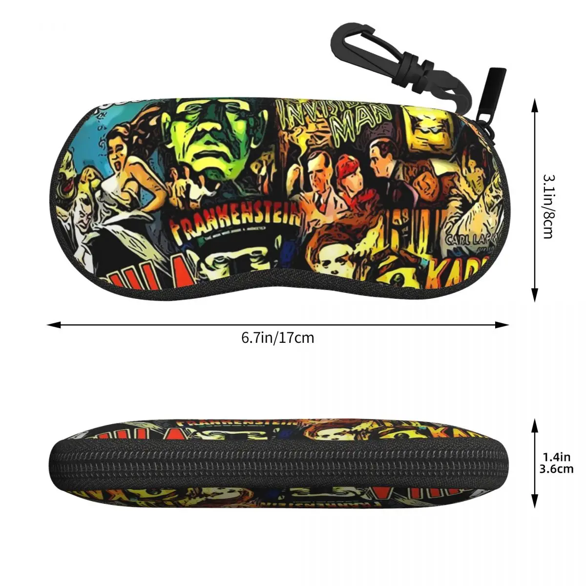 Horror Cult Universal Monsters Movies Shell Glasses Case Protective Sunglasses Box Women Men Soft Eyeglass Bag Pouch