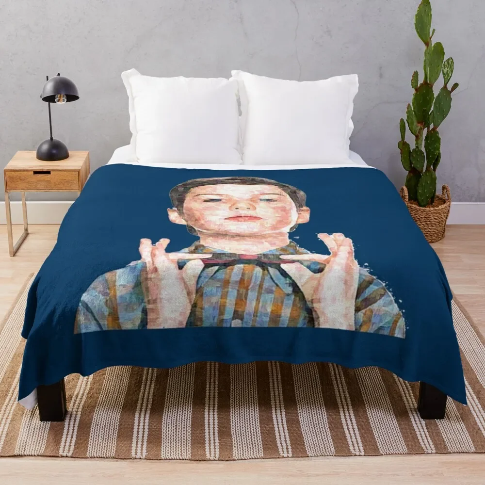 

Young Sheldon Sketch Throw Blanket Designers bed plaid Bed linens Shaggy Blankets