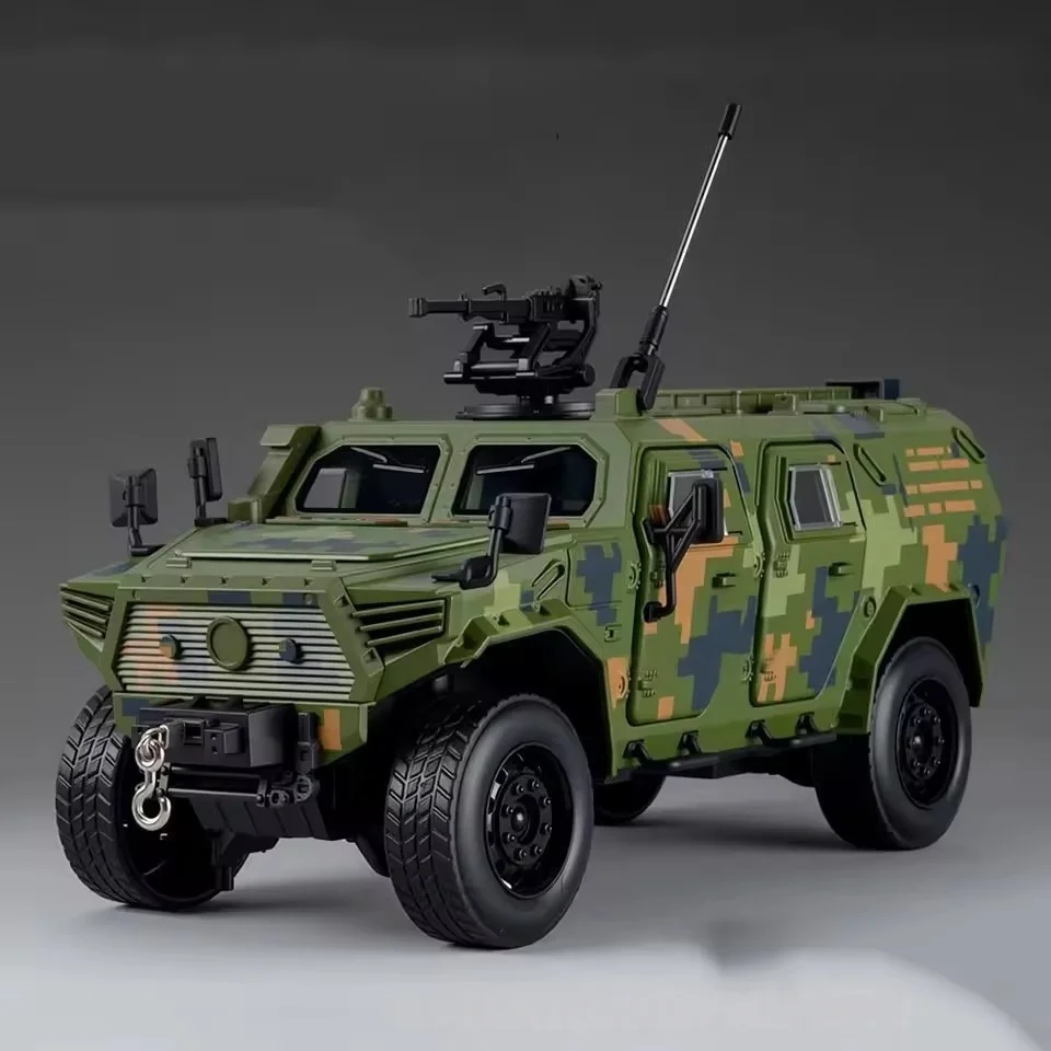 

1:20 сплав, военная взрывозащищенная модель автомобиля, литая под давлением металлическая внедорожная машина, бронированная модель танка, звуковой свет, детские игрушки, подарок