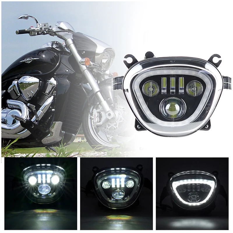 

Motorcycle LED Headlight Assembly for Suzuki Boulevard C90 M90 M109R VZ1500 VZR 1800 2006-2019 Black DRL Head Light Running Lamp