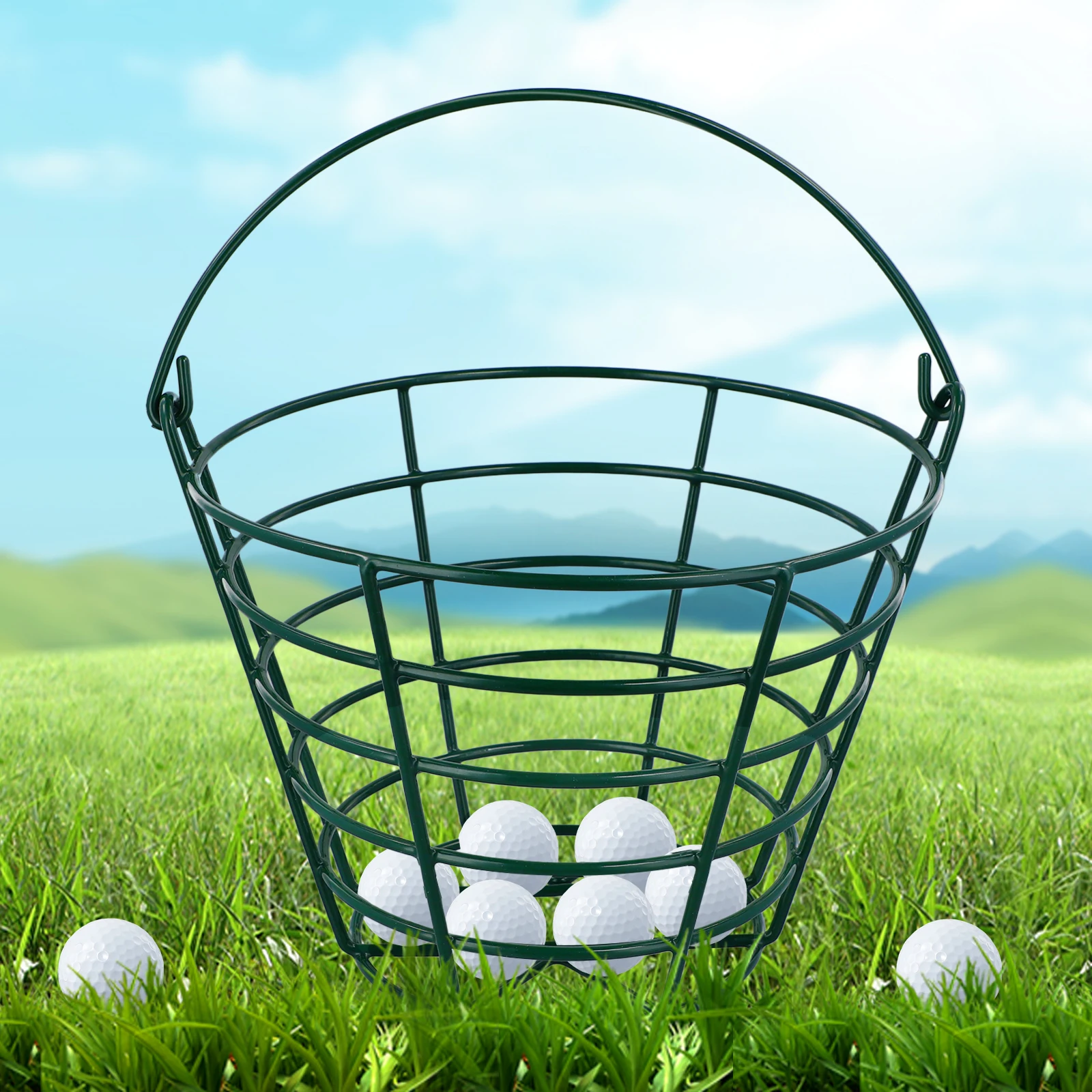 Roykaw Golf Ball Basket, Golf Ball Bucket for 50 Balls, Golf Ball Container with Handle, Golf Ball Bin, Ball Holder, 1 Pcs