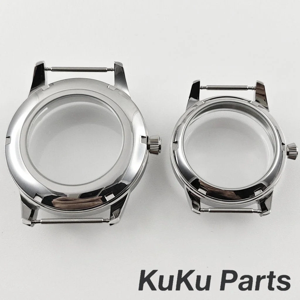 S Crown NH35 33MM/40MM Cocktails Stainless Steel Watch Case Fit NH35 NH36 NH38 Movement Arch Glass Transparent Backcover Case