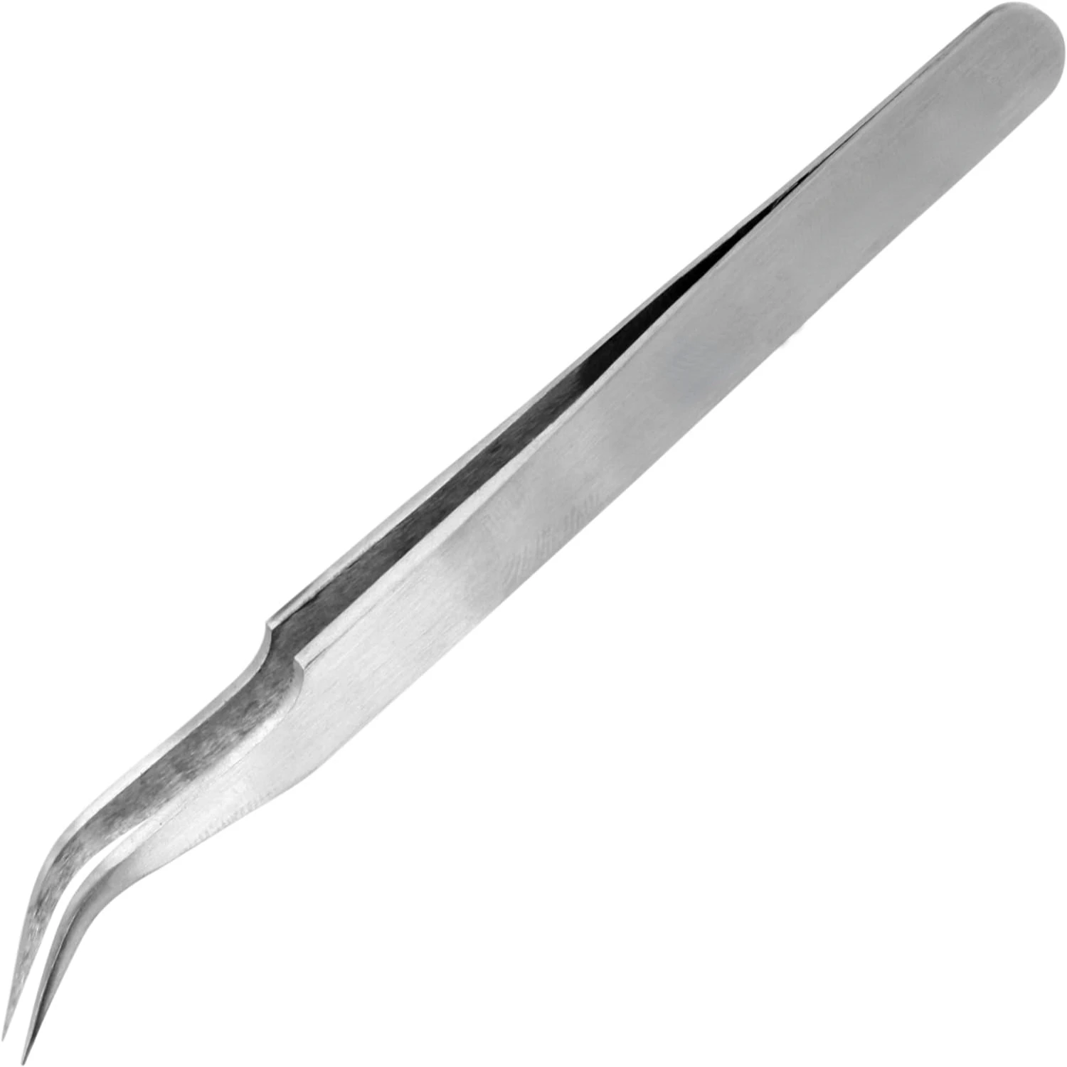 Professional Ergonomic Silver Tweezers for Precise Eyebrow Shaping - Essential Tool for Flawless Hair Removal and Grooming