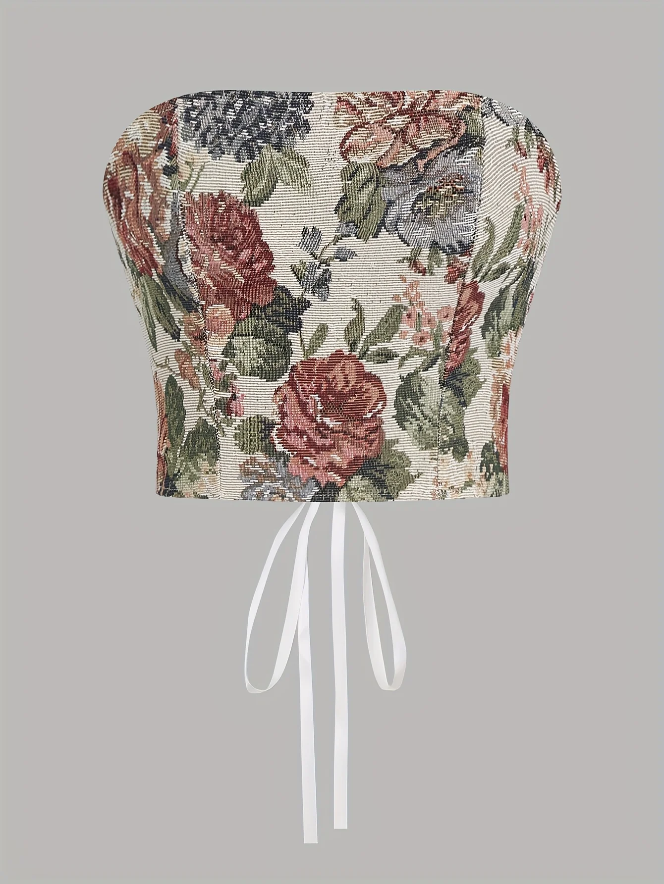 Women's Y2K Summer new floral print backless cross strapless top