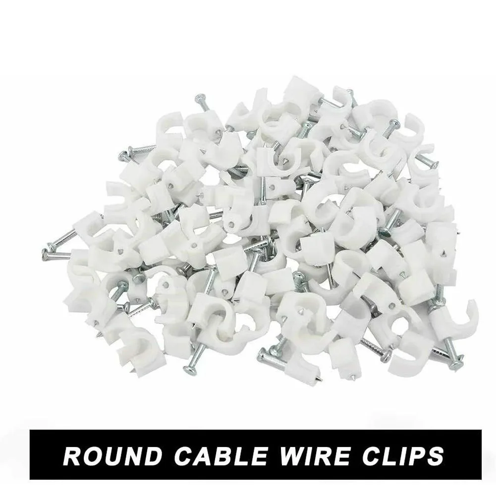 Accessories Brand New High Hardness High Quality White Round Cable Clip Fixing Nail Fixing Nail High Carbon Steel