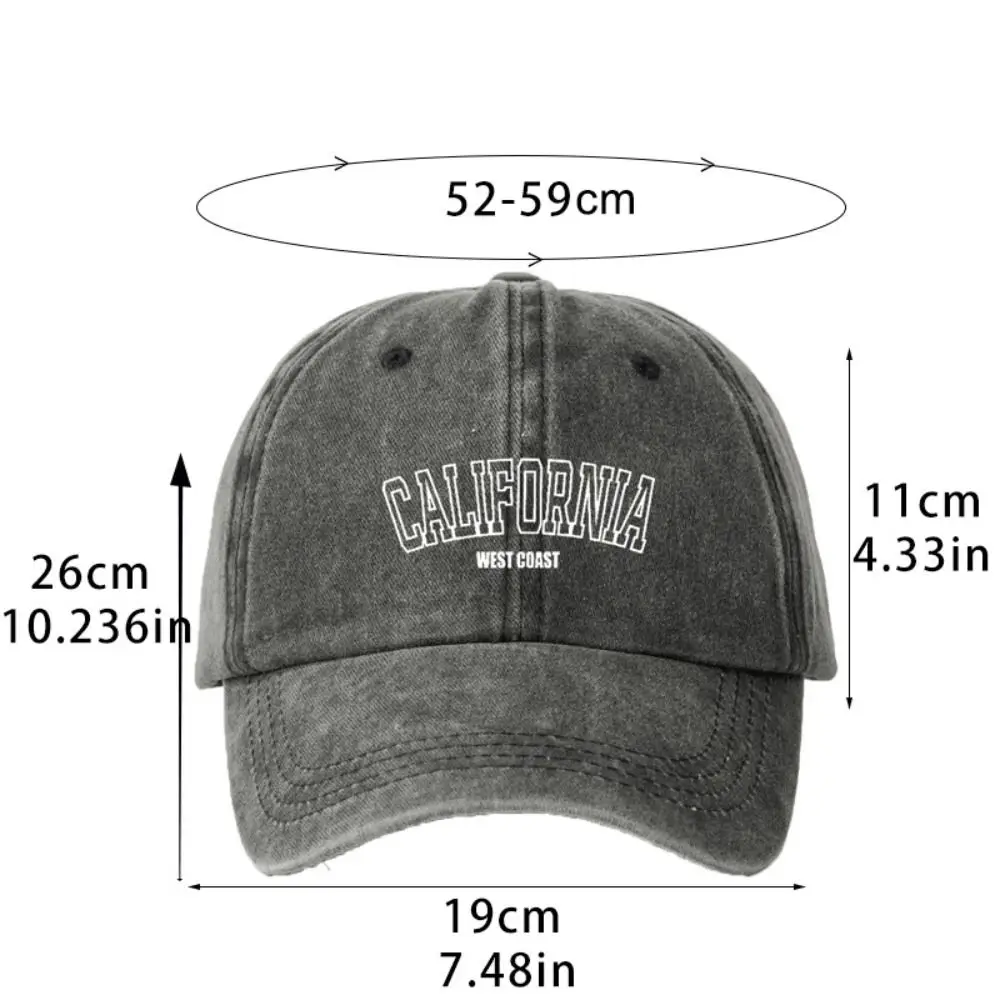 CALIFORNIA Embroidery Baseball Cap Adjustable Cotton Distressed Faded Cap Hip-hop Washed Snapback Baseball Cap