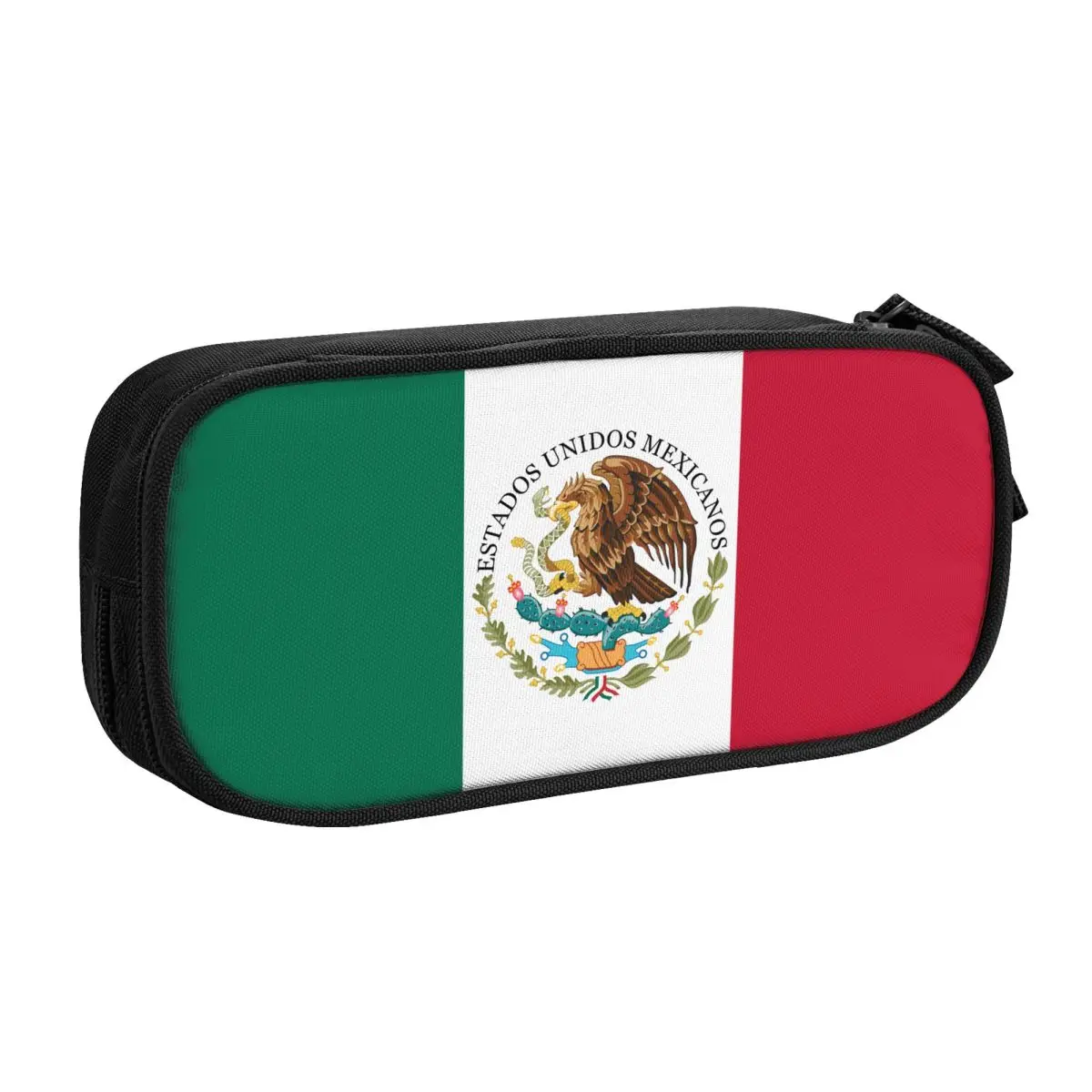 Customized Coat Of Arms Of Mexico Pencil Case for Girls Boys Big Capacity Mexican Flag Seal Pen Bag Box School Supplies