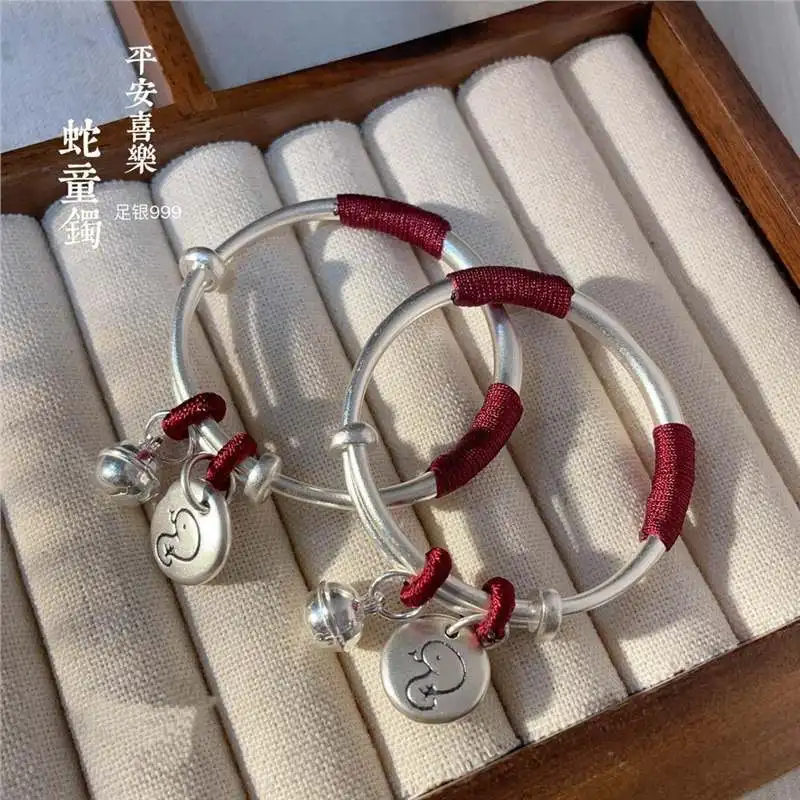 

Peace And Joy Snake Bracelet S999 Silver Bangle Fashion Versatile Style