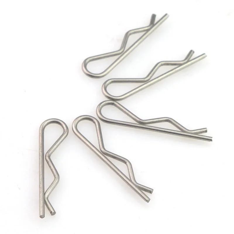 DRELD Steel Double Ring Cotter Coil R Clip Retaining Hair Pins for Trailer Stroller Cargo Boat R-pin  Tire with Prince Locking