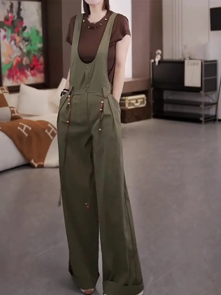 Style français léger luxe haut de gamme tempérament élégant salopette femmes automne nouveau à la mode ample décontracté combinaison pantalon