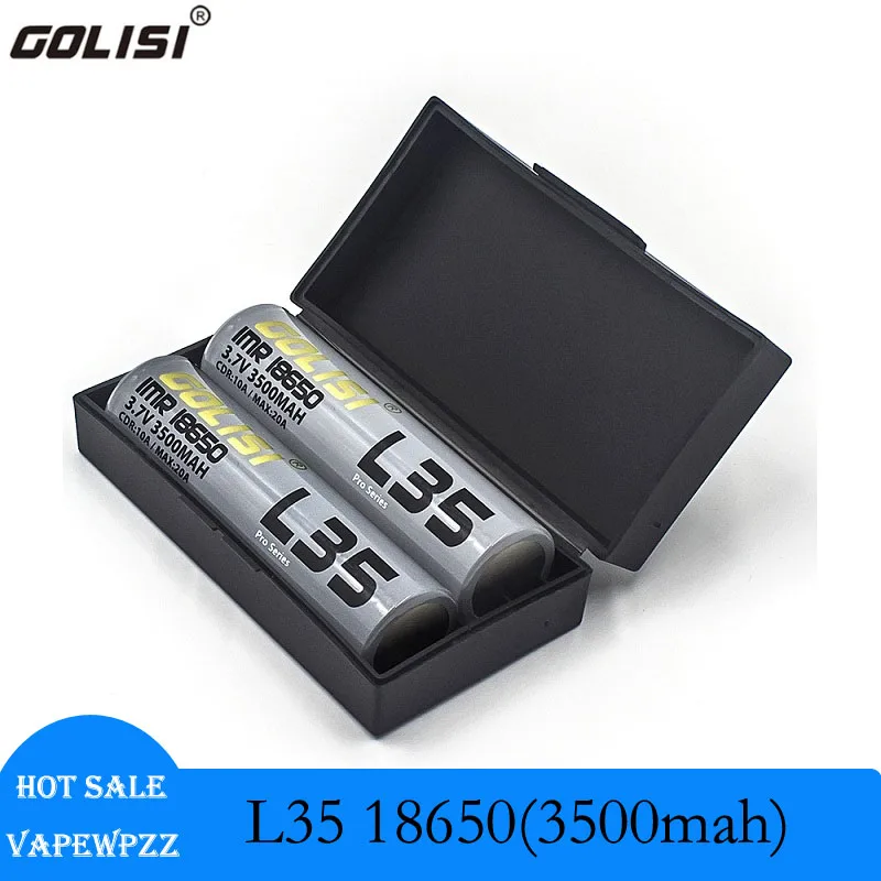 Golisi-célula de lítio recarregável para UAV, bateria lanterna, grande capacidade, original, 3500mAh, 10A, L35, 18650, 2-10pcs