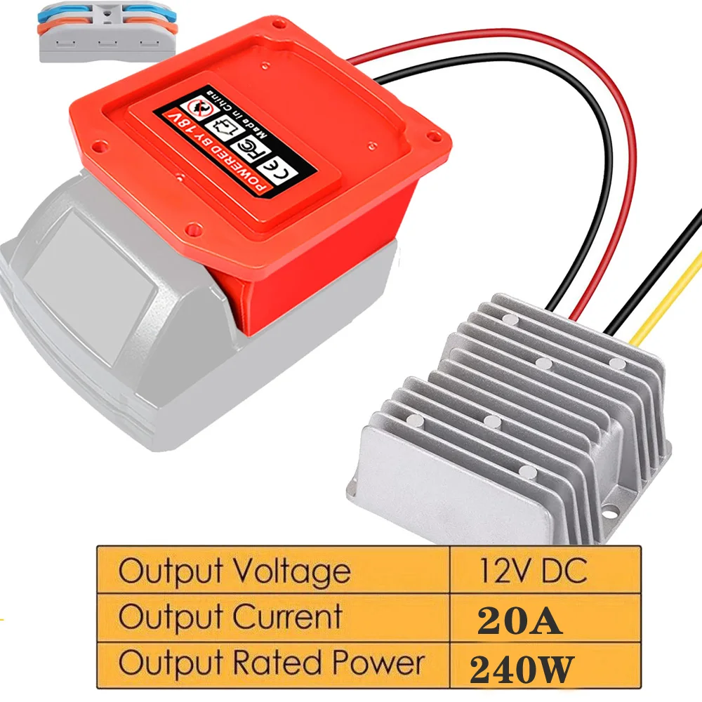 

DC 18V To 12V Adapter For Milwaukee 18V Battery 240W Voltage Regulator Step Down DIY Converter Automatic Buck Boost For RC Car