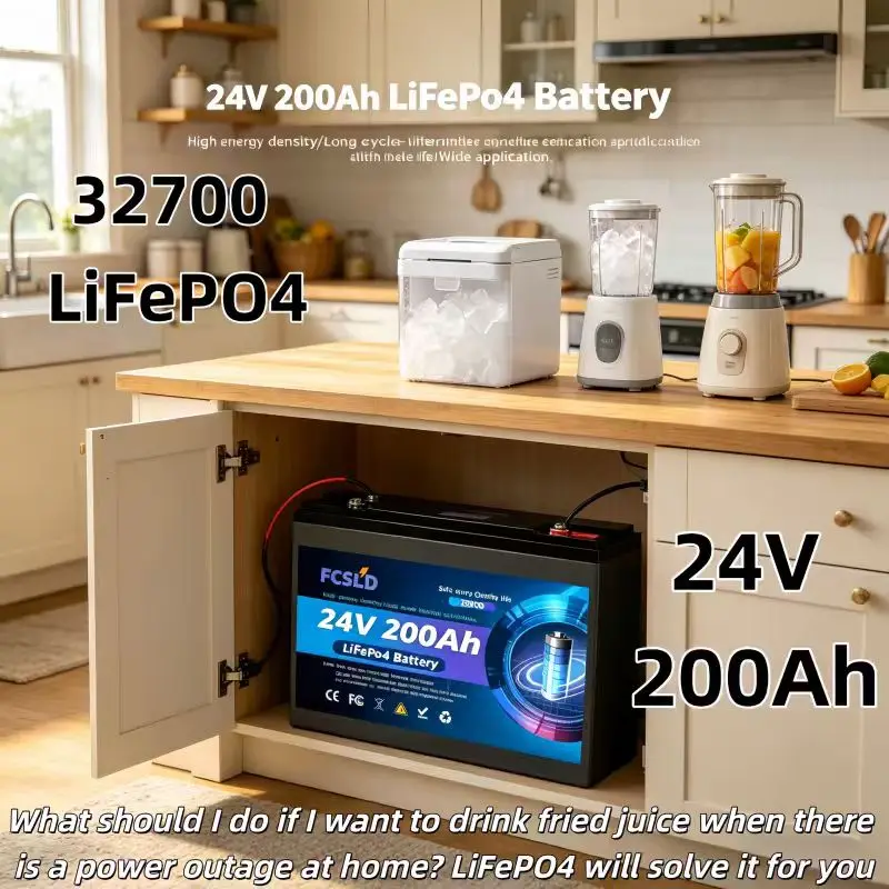 

24V LiFePO4 Deep Cycle Battery, built-in 200A BMS, 100Ah 200Ah, stable power supply for household and outdoor power needs.