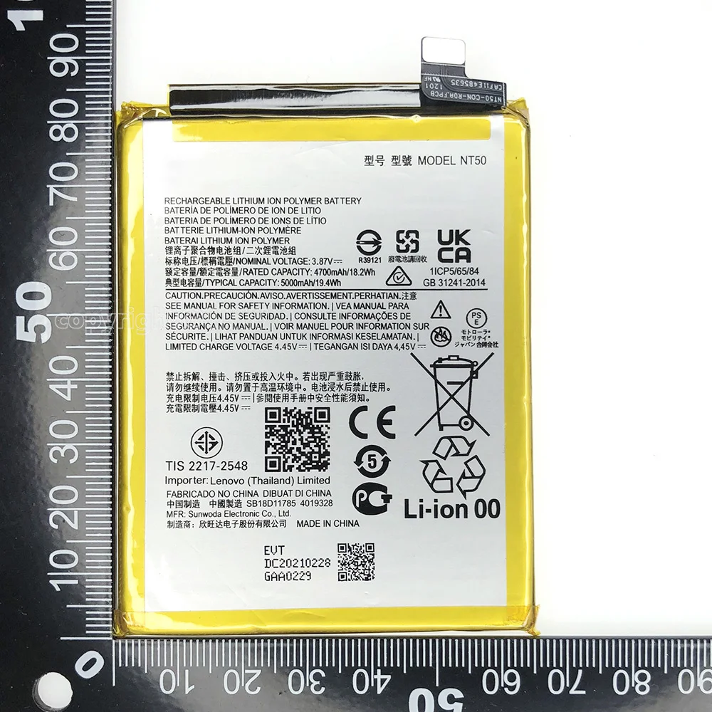 100% Original Genuine 5000mAh NT50 Battery For Motorola EDGE 20 Lite/Fusion XT2139-1 /2 Smart Phone Batteries With Free Tools