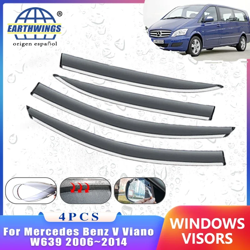 Wind Deflectors for Mercedes Benz V Class Viano W639 2006~2014 Accessories Window Rain Eyebrow Guards Awning Trim 2007 2011 2008